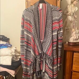 No Boundaries Multicolor Open Front Cardigan